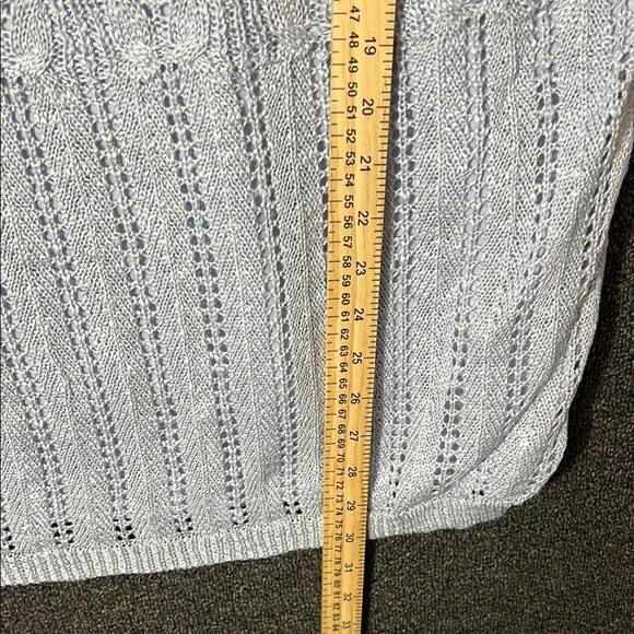 LC Lauren Conrad Baby Blue Sparkle Crocheted Tank Top, 3X - Picture 5 of 6